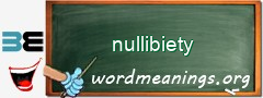 WordMeaning blackboard for nullibiety
